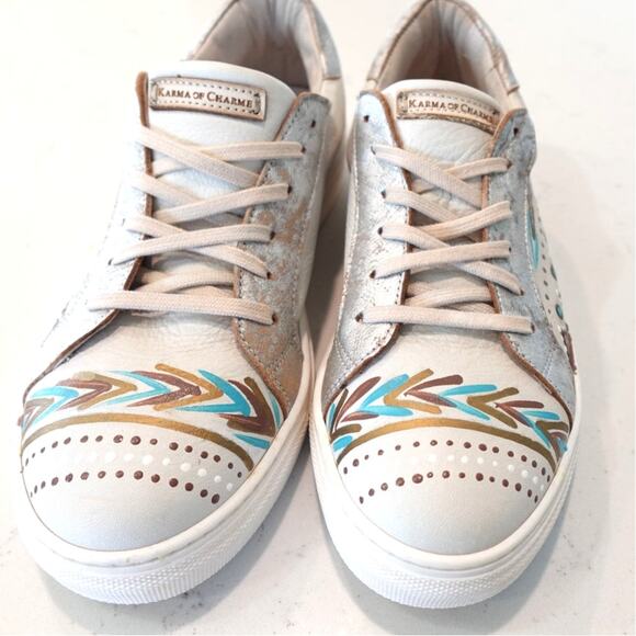 Sundance Karma of Charme Italian Handpainted Leather Sneakers - Picture 1 of 15